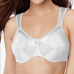 NWT Bali Satin Tracings Breathable Back Ultimate Soothing Minimizer Bra, 42D
